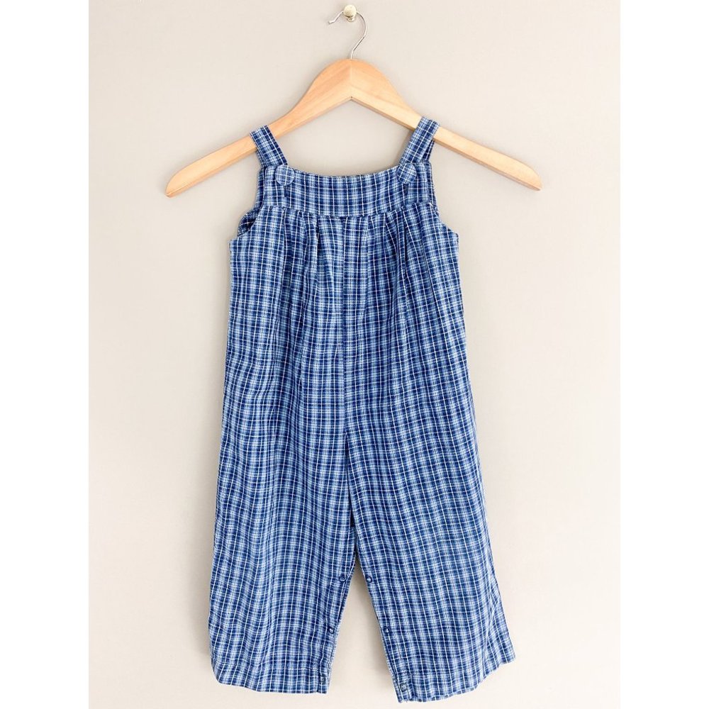 Vintage Fairy Tales Blue Plaid Overall Jumpsuit Fall Size Toddler 3